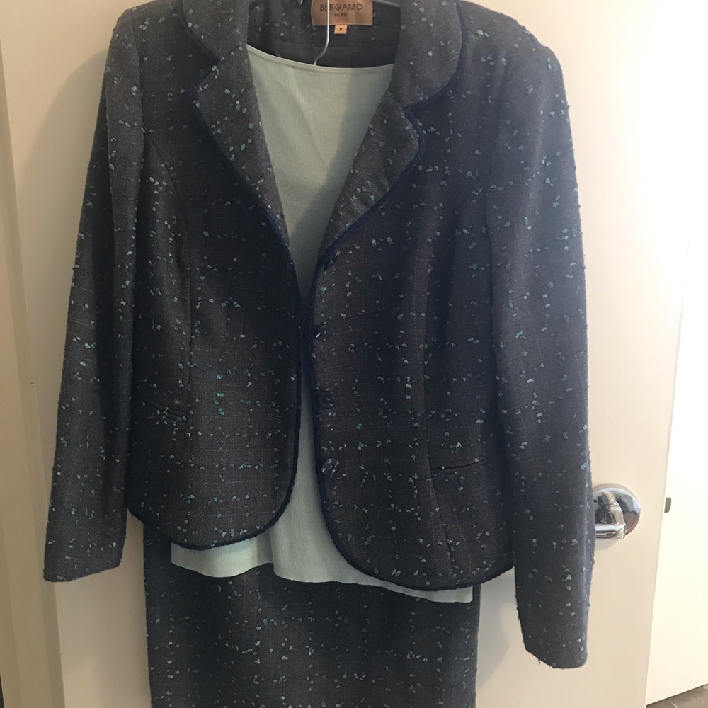 Grey tweed suit with matching shell